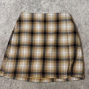 Urban Outfitters Plaid Mini Skirt in Black and Yellow